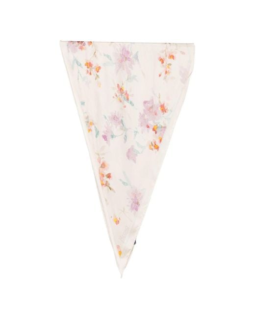 Women's White Viscose Scarf
