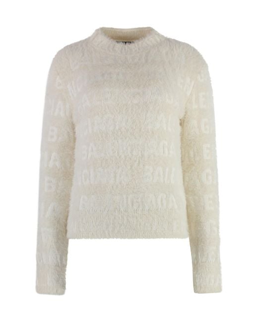 Balenciaga White Wool Blend Pullover for men