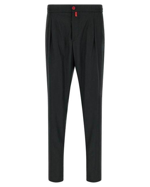 Kiton Black Button Pants for men