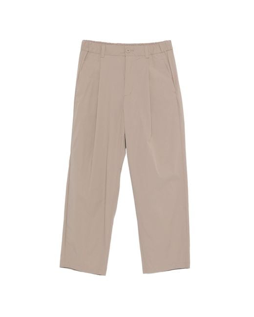 Herno White Polyamide Elastane Pleated Elasticated-Waist Trousers