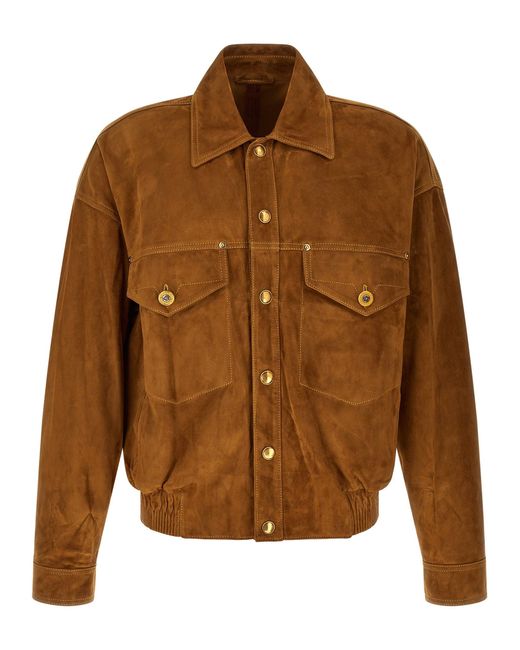 Versace Brown Suede Blouson for men