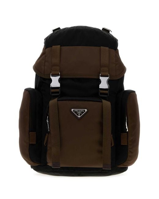 Prada Black Two-Tone Re-Nylon Backpack for men