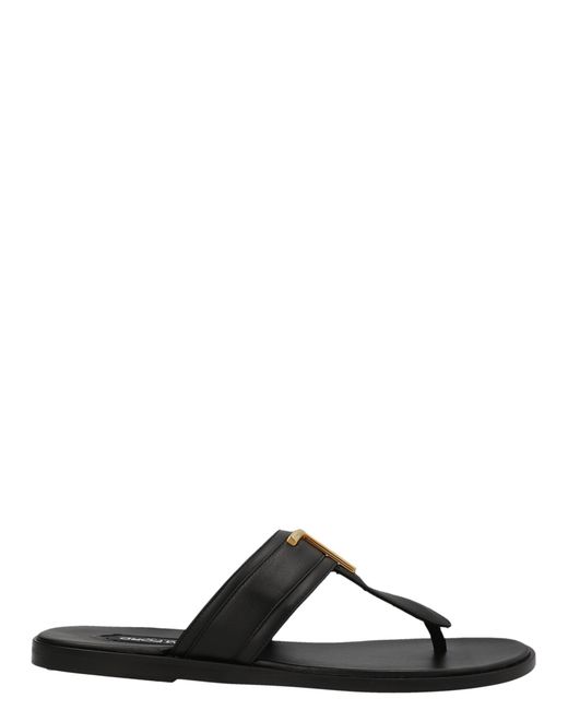 Tom Ford Black Logo Thong Sandals for men