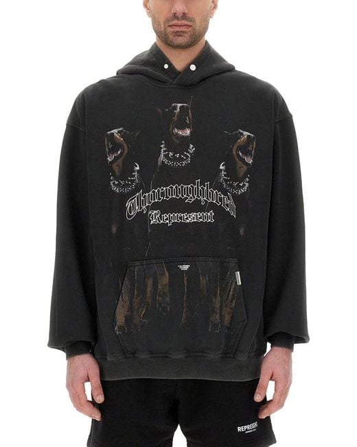 Represent Black Thoroughbred Hoodie for men