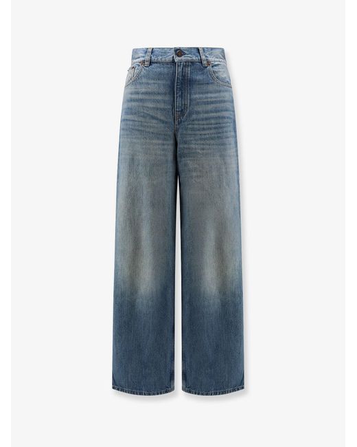 Chloé Blue Denim Jeans With Logo Label On The Back