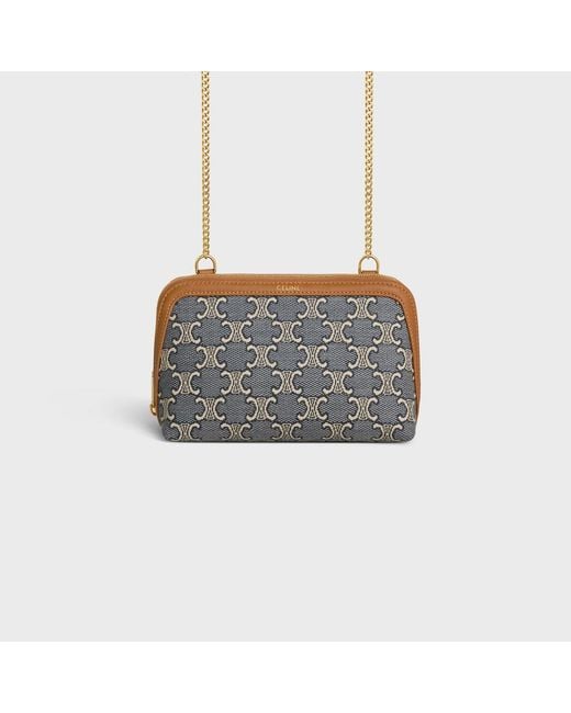 Céline Gray Triomphe Pouch With Chain