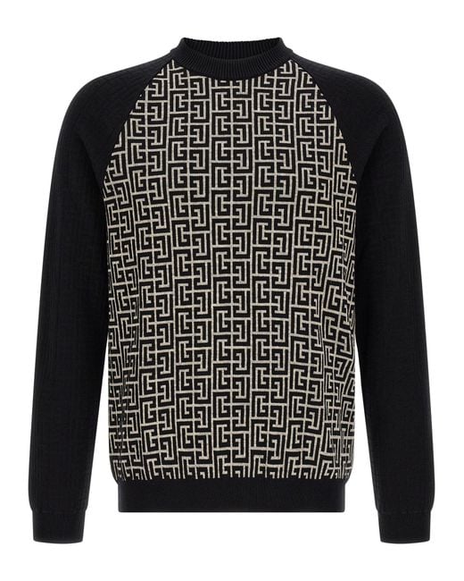 Balmain Black Pb Monogram Mesh for men