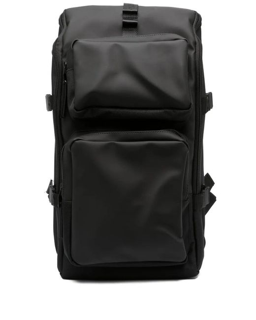 Rains Black "Trail" Cargo Backpack for men