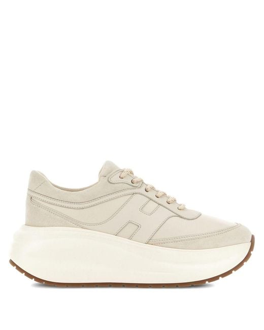 Hogan White Sneakers With Sculpted Sole