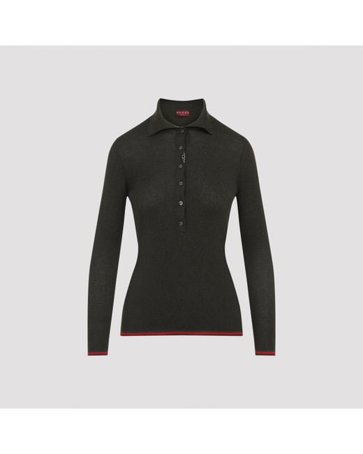 Gucci Black Web Polo