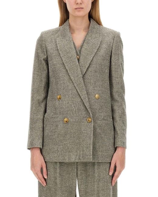Alysi Gray Double-Breasted Jacket