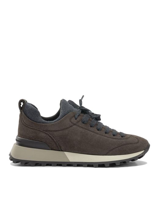 Brunello Cucinelli Black Suede Sneaker