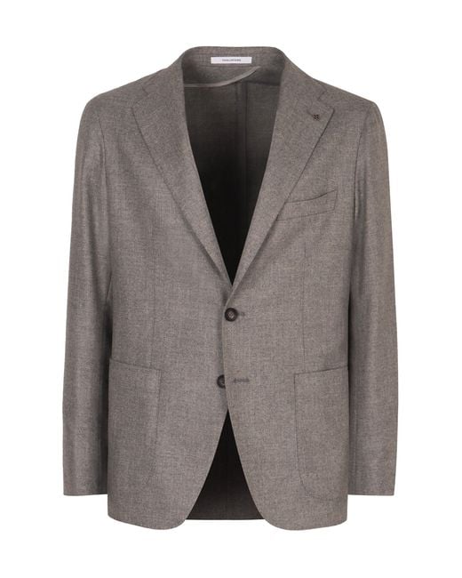 Tagliatore Gray Single-Breasted Two-Button Jacket for men