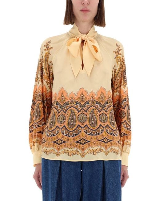 Etro Blue Luxurious Silk Top