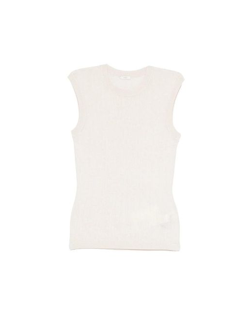 JOSEPH Ribbed Knit Top in White | Lyst