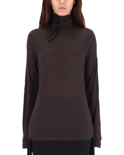 Lemaire Black Solid Mock Collar Top
