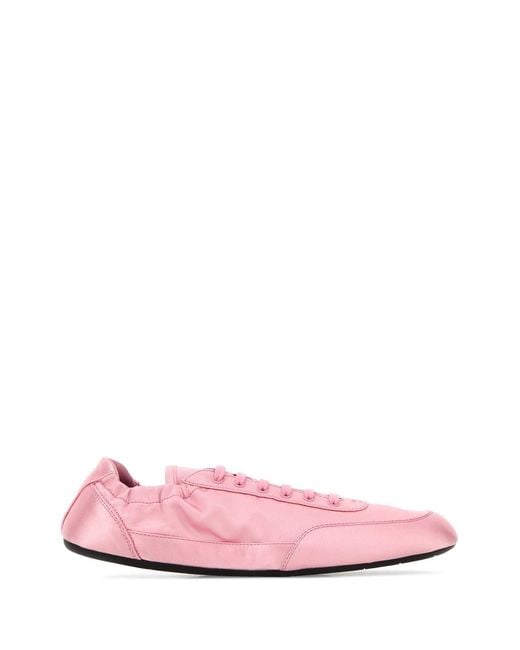 Prada Pink Satin Collapse Sneakers