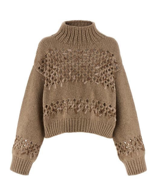 Women's Natural Drop Sequin Sweater