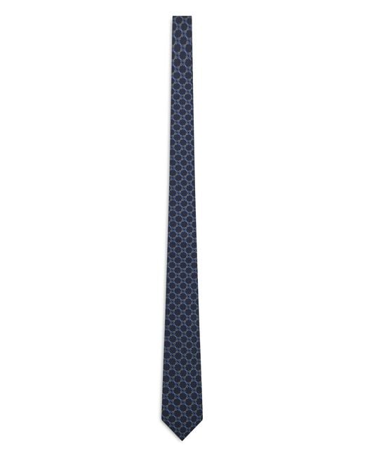 Gucci Blue Tie With Geometric Patterns for men