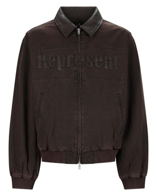 Represent Black Giacca Bomber "Trucker" for men