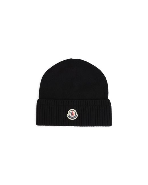 Moncler Black Wool Beanie for men