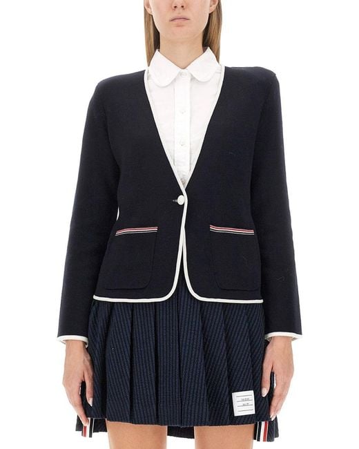 Thom Browne Blue Single-Breasted Jacket