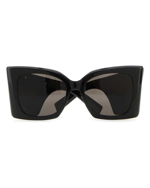 Saint Laurent Black Sl M119 Blaze Rectangular Sunglasses