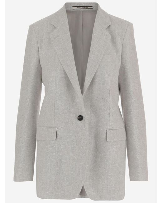 Women's Gray Viscose Blend Jacket