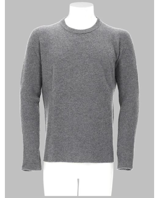 Men's Gray Multi-Pattern Sweater