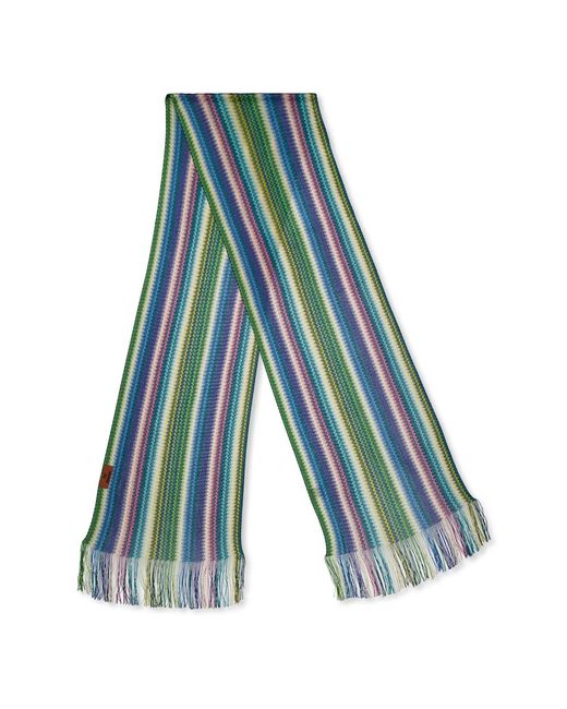Missoni Blue Zig Zag Striped Scarf