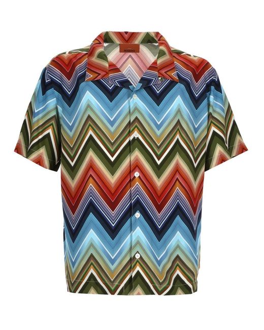 Missoni Blue Bowling Shirt for men