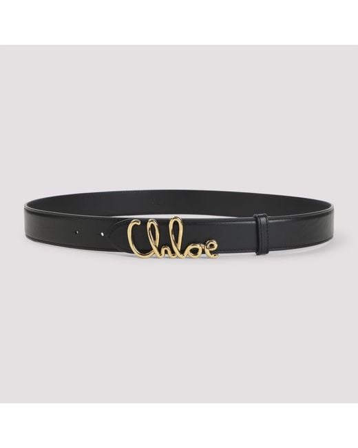 Chloé Black Logo Buckle Belt