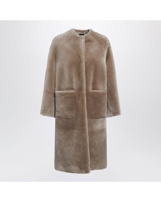 Blancha Brown Hazelnut Reversible Shearling Coat