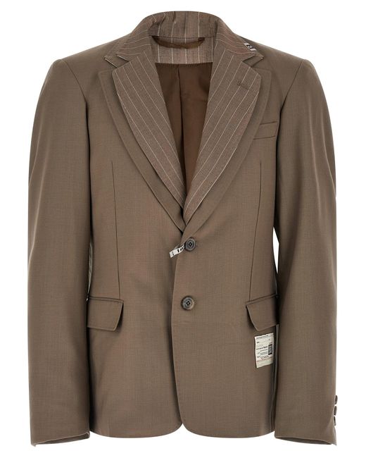 Maison Mihara Yasuhiro Brown Wool Blazer for men