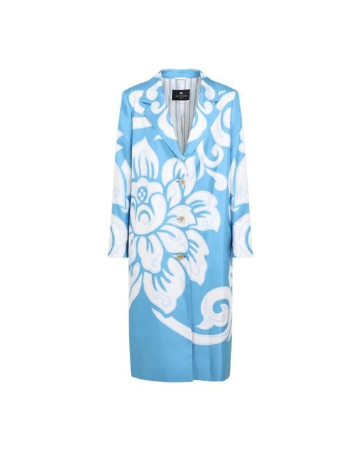 Etro Blue Printed Caban