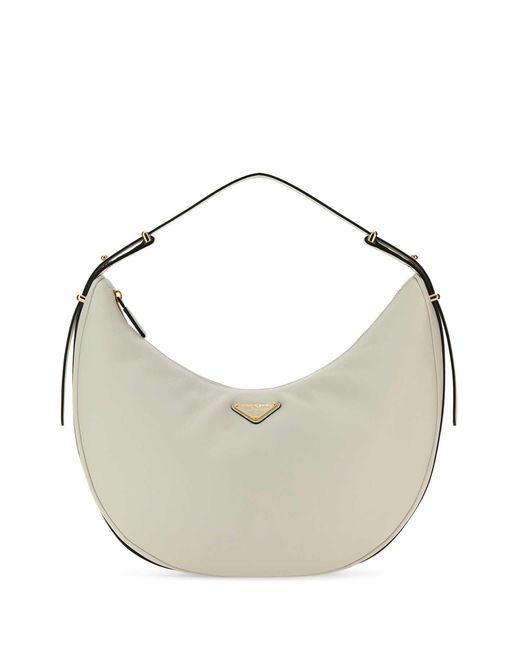 Prada Metallic Vitello Leather Arqu㨠Top-Handle Bag