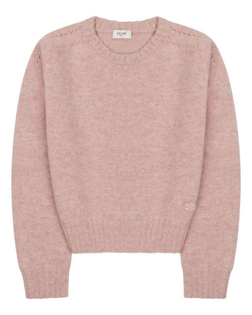 Céline Pink Round Neck Sweater
