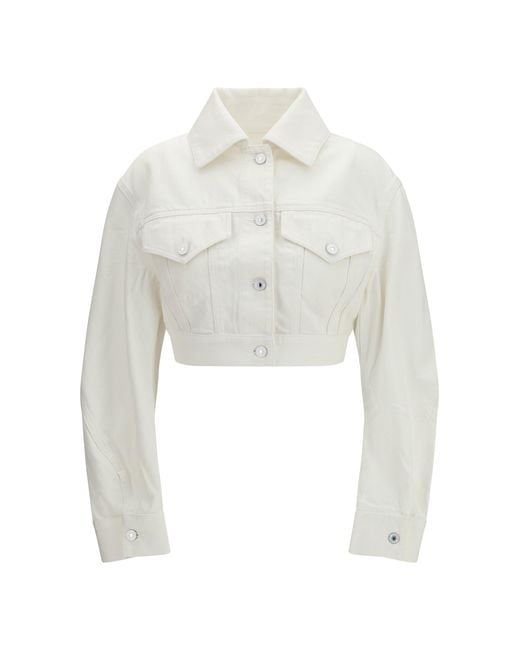 Givenchy White Cocoon Reversed-Effect Raw Denim Jacket