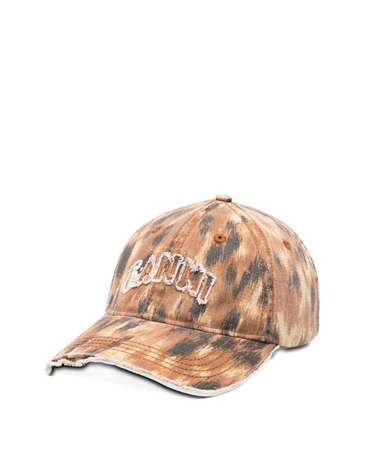 Ganni Natural Printed Baseball Cap