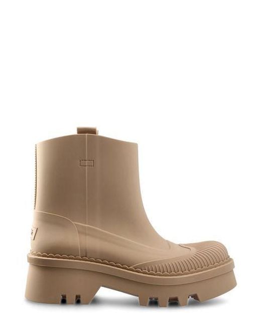 Chloé Brown Chloé Water Resistant Raffia Rainboot