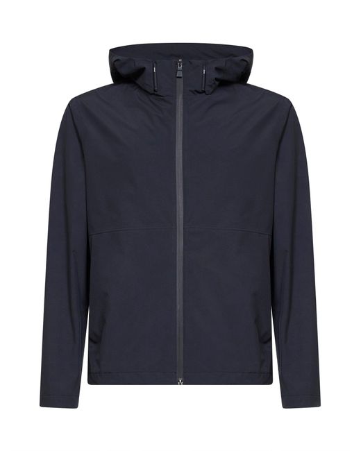 Herno Blue Hooded Windstopper Jacket for men