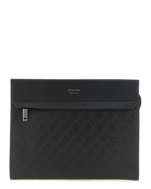 Ferragamo Black Monogram' Pouch