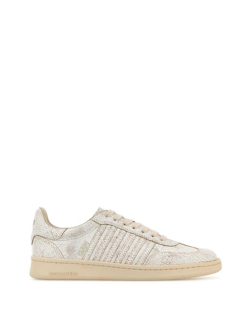 DSquared² White Leather Boxer Sneakers for men