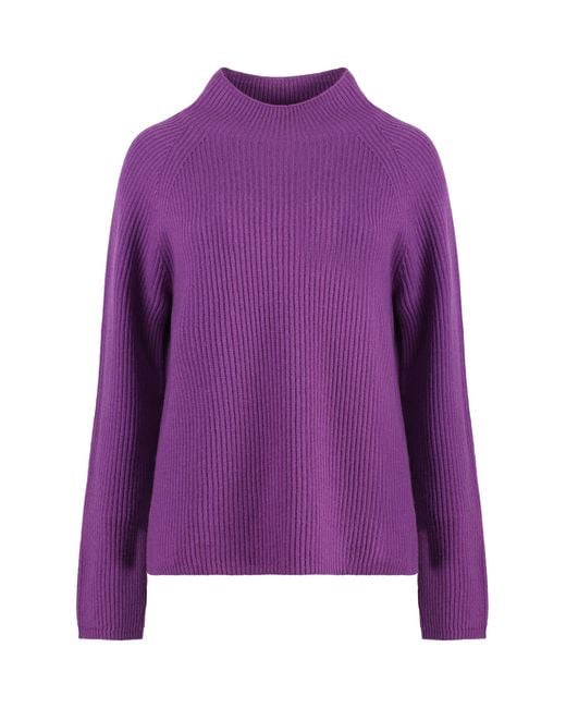 Women's Purple Elica Wool And Cachemire Turtleneck Pullover