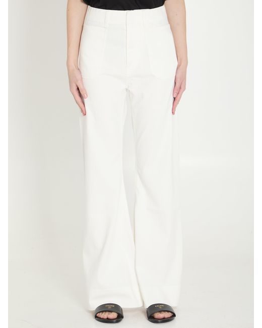Céline White Triomphe Flared Jeans