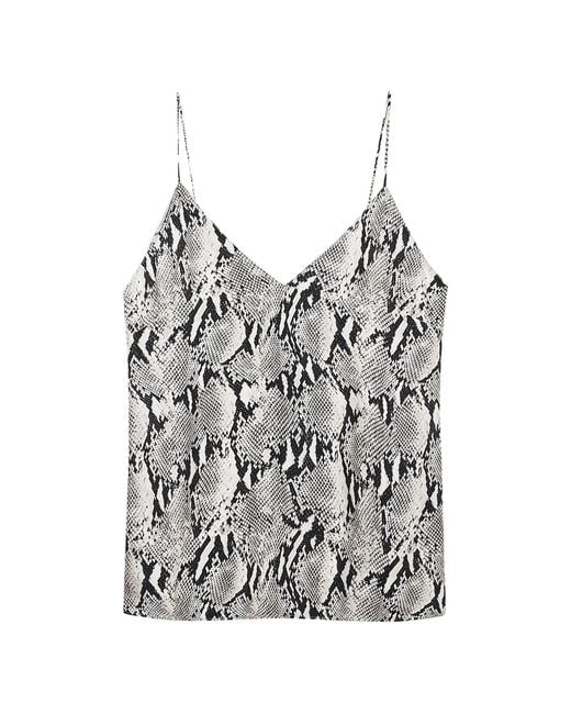 Anine Bing Gray Ellen Python Print Lace Top
