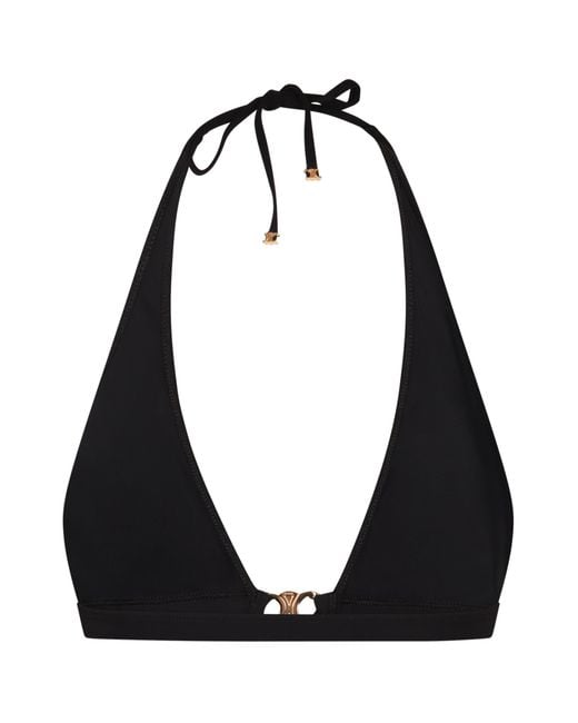 Céline Black Triangle Bikini Top