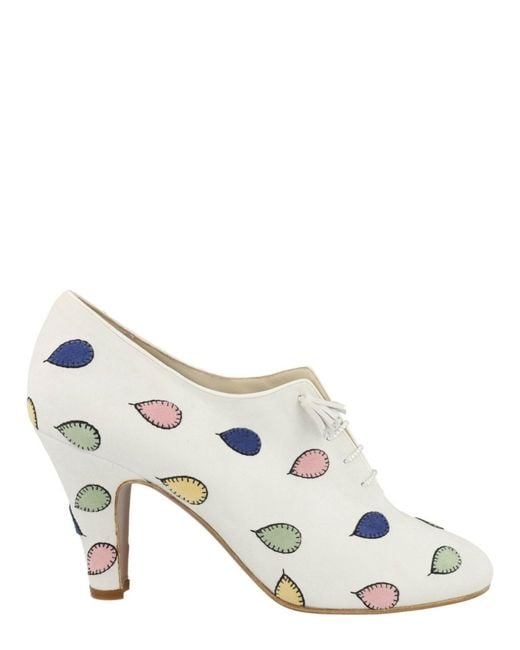 Ferragamo White Eccentrica Pump Sandal