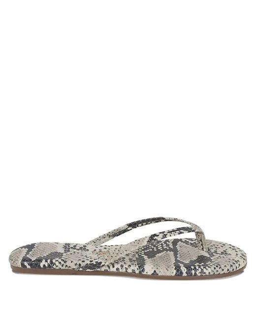TKEES White Phyton Printed Flip Flops
