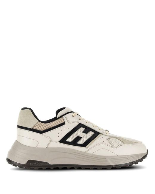 Hogan White Hyperlight Calf Leather Sneakers With Logo for men